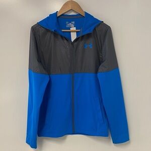 Men’s Under Armour Royal Blue and Charcoal Lightweight Hooded Jacket